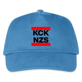 KCK NZS! STATEMENT AGAINST NEO-NAZIS, NEVER AGAIN - Kids’ Baseball Cap - peacock-blue - Front