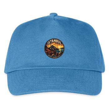 Istanbul Turkey Vintage Travel Badge - Kids’ Baseball Cap - peacock-blue - Front