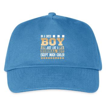 Schach Schachspieler Schachbrett - Kinder Basecap - Pfauenblau - Vorne