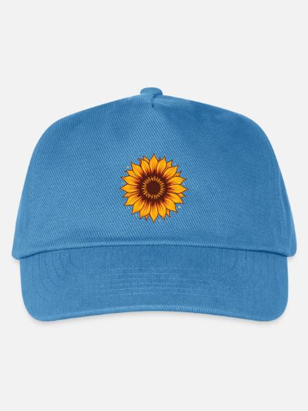 Sonnenblumen Feuerfarben Muster - Kinder Basecap - Pfauenblau