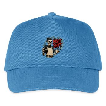 Night Shift Coffee – Barista Skeleton Night Shift - Kids’ Baseball Cap - peacock-blue - Front