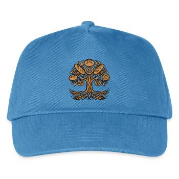 Tree of Life Pretzel Bread Logo - Kids’ Baseball Cap - peacock-blue - Front