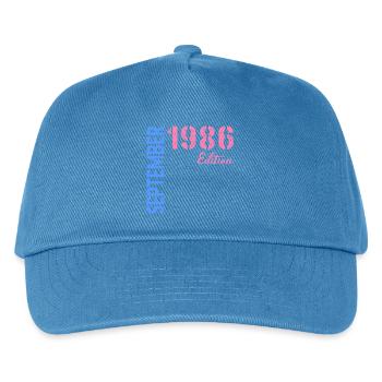 September 1986 Birthday - Kids’ Baseball Cap - peacock-blue - Front