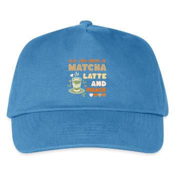 Matcha Latte Design - Kids’ Baseball Cap - peacock-blue - Front