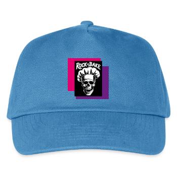 Rock and Bake Skull Chef - Kids’ Baseball Cap - peacock-blue - Front