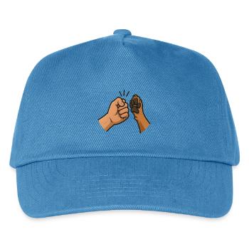Fist Bump Bond Across Species Animal friend - Kids’ Baseball Cap - peacock-blue - Front