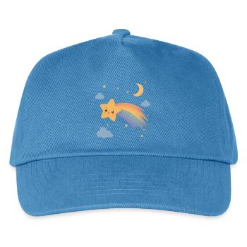 Süße Sternschnuppe mit Regenbogen - Kinder Basecap - Pfauenblau - Vorne