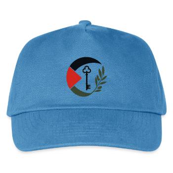 Schlüssel und Zweig Kunst - Kinder Basecap - Pfauenblau - Vorne