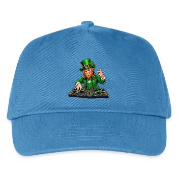 DJ Leprechaun – Irische Beats - Kinder Basecap - Pfauenblau - Vorne
