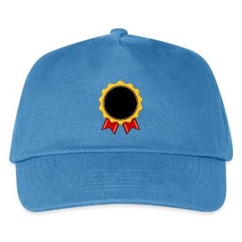 Goldenes Auszeichnungsband - Kinder Basecap - Pfauenblau - Vorne