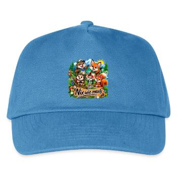 Raus in die Natur - Kinder Basecap - Pfauenblau - Vorne