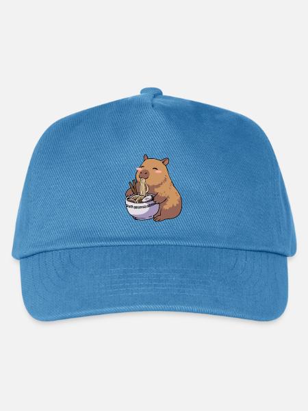 Kawaii Capybara Ramen essen - Kinder Basecap - Pfauenblau