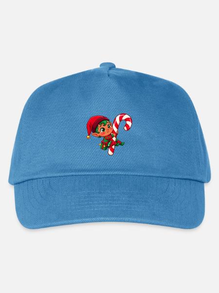 Zuckerstangen-Elfen-Weihnachtsfreude - Kinder Basecap - Pfauenblau