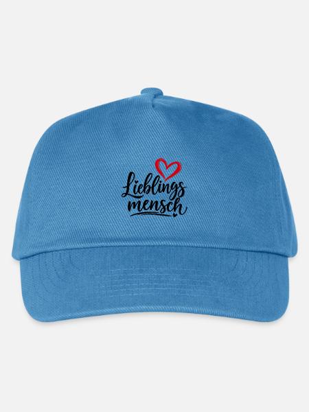 Herz-Pinselstrich mit Kalligrafie - Kinder Basecap - Pfauenblau
