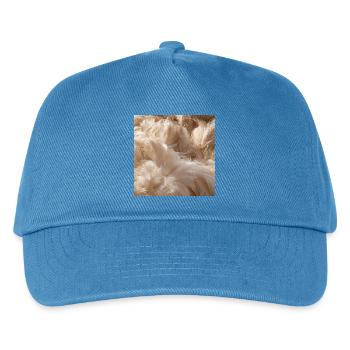 Flauschige beige Federn - Kinder Basecap - Pfauenblau - Vorne