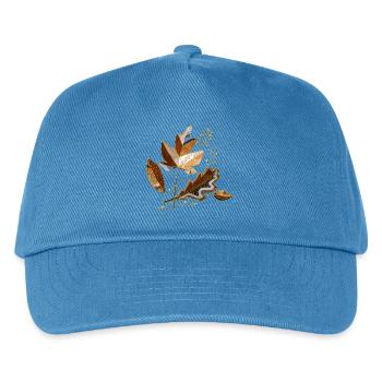 Blätter - Kinder Basecap - Pfauenblau - Vorne