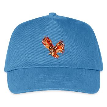 Feuerfarbene Eule im Flug - Kinder Basecap - Pfauenblau - Vorne