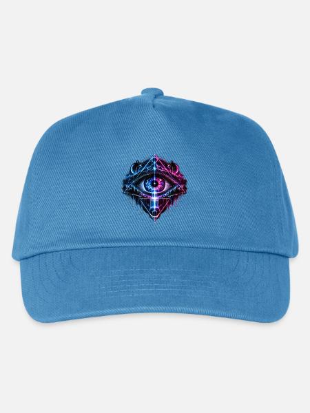 Kosmisches Auge Geometrie - Kinder Basecap - Pfauenblau