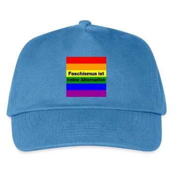 FASCHISMUS IST KEINE ALTERNATIVE. NIE WIEDER. PRID - Kinder Basecap - Pfauenblau - Vorne