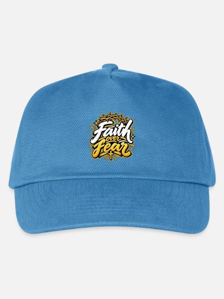 Faith over Fear – Glaube statt Angst - Kinder Basecap - Pfauenblau