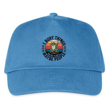 Regenbogenfrosch mit Schaufel - Kinder Basecap - Pfauenblau - Vorne