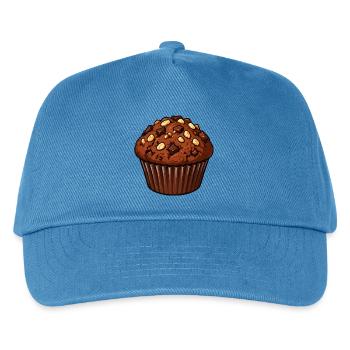 Schoko Muffin Mit Nussstückchen - Kinder Basecap - Pfauenblau - Vorne