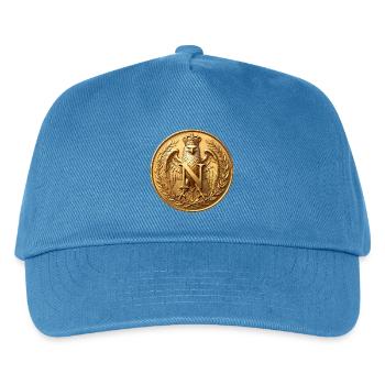 Napoleon Goldadler-Abzeichen in Gold mit N - Kinder Basecap - Pfauenblau - Vorne