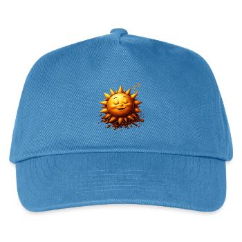 Schlafender Sonnenschein mit Bohnen - Kinder Basecap - Pfauenblau - Vorne