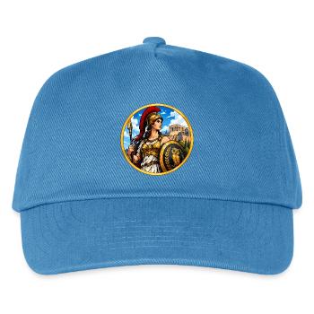 Griechische Kriegerin mit Speer - Kinder Basecap - Pfauenblau - Vorne