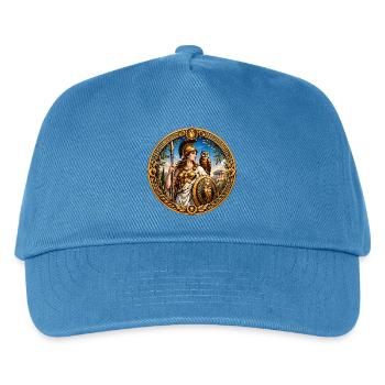 Athene mit Speer, Schild und Eulen - Kinder Basecap - Pfauenblau - Vorne