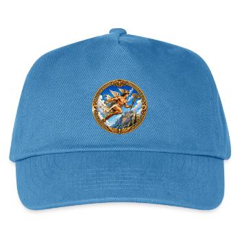 Mythologie Caduceus Kreis - Kinder Basecap - Pfauenblau - Vorne