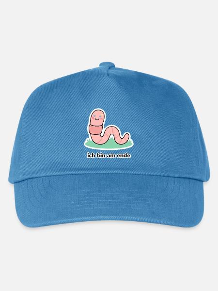 ich bin am ende – Wurm Meme - Kinder Basecap - Pfauenblau