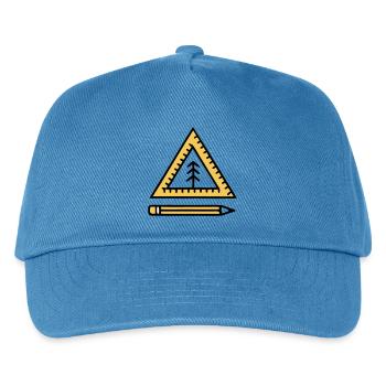 Geodreieck Stift Schriftzug - Kinder Basecap - Pfauenblau - Vorne