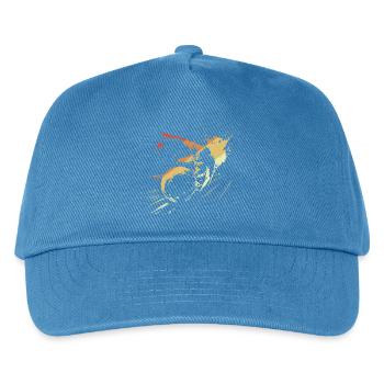 Bowler Skizze Retro Look - Kinder Basecap - Pfauenblau - Vorne