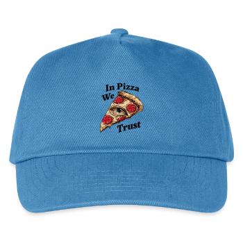 In Pizza We Trust - Kinder Basecap - Pfauenblau - Vorne