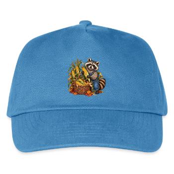 Waschbär bei der Maisernte - Kinder Basecap - Pfauenblau - Vorne