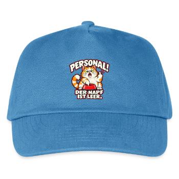 Wütende Katze – Personal! Der Napf ist leer. - Kinder Basecap - Pfauenblau - Vorne