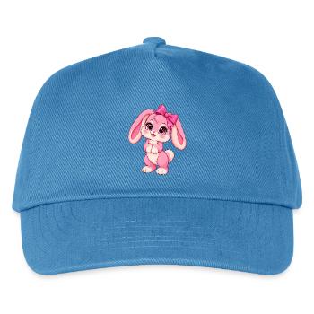 Kawaii-Pinkkiefer mit großem Bogen - Kinder Basecap - Pfauenblau - Vorne