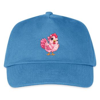Kawaii Pink Hen - Kinder Basecap - Pfauenblau - Vorne