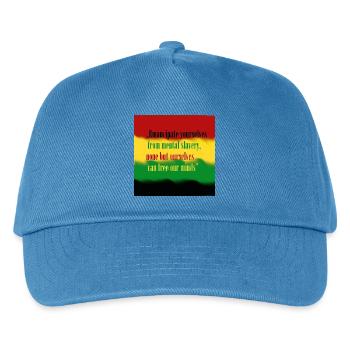Liebe und Frieden - Kinder Basecap - Pfauenblau - Vorne