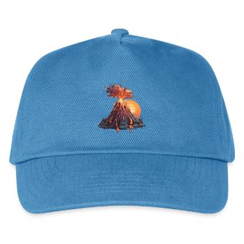 Sonnenuntergangs Vulkan - Kinder Basecap - Pfauenblau - Vorne