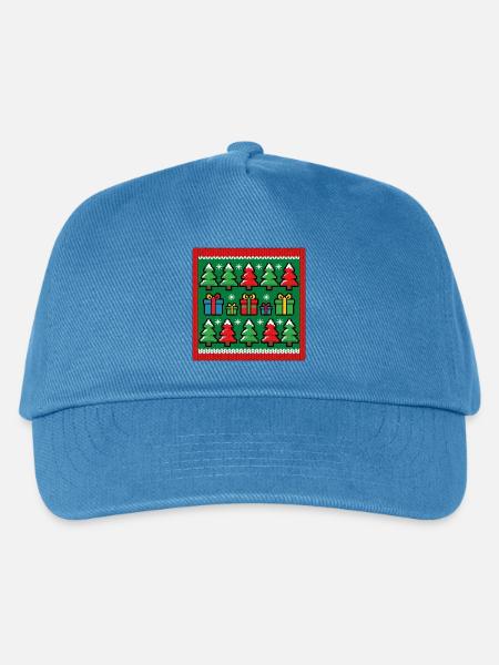 Ugly Christmas Pixel Strick Muster - Kinder Basecap - Pfauenblau