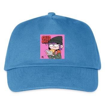 Gierige Burger Cartoon Motiv - Kinder Basecap - Pfauenblau - Vorne