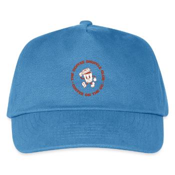 Coffee Shuffle Club Kaffee Spruch Retro Lustig - Kinder Basecap - Pfauenblau - Vorne