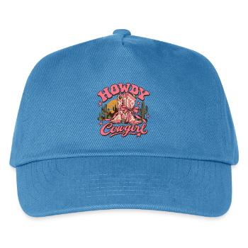 Vintage-rosa Howdy Lady Cowboy-Stiefel - Kinder Basecap - Pfauenblau - Vorne