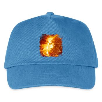 Sonnen-Protuberanzen-Kunst - Kinder Basecap - Pfauenblau - Vorne