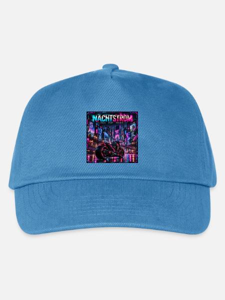 Nachtstrom Neonbike City - Kinder Basecap - Pfauenblau