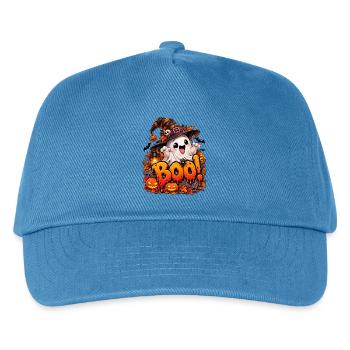 Boo Halloween Geist mit Kürbissen - Kinder Basecap - Pfauenblau - Vorne