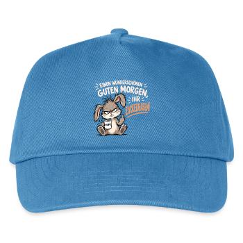 Morgenmuffel Hase - Kinder Basecap - Pfauenblau - Vorne
