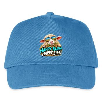 Happy Farm Happy Life: Bauernlaune - Kinder Basecap - Pfauenblau - Vorne